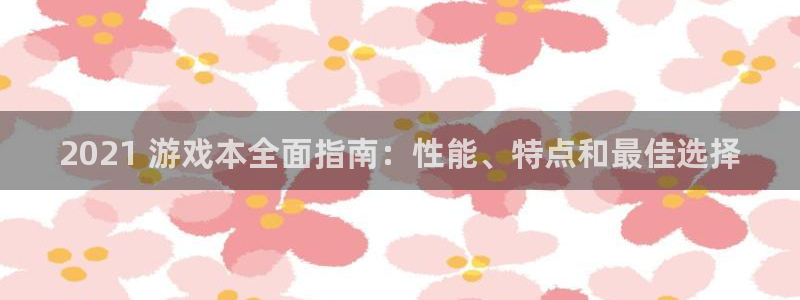门徒娱乐联盟：2021 游戏本全面指南：性能、特点和最佳选择